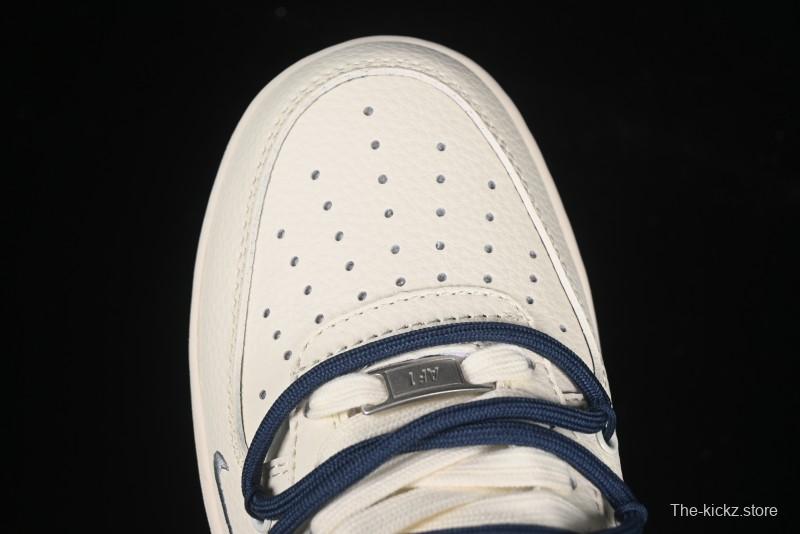 Nike Air Force 1 '07 Low Supreme Collaboration Two-Tone Blue Grey Lace-Up Casual Sneakers - DM6868-068