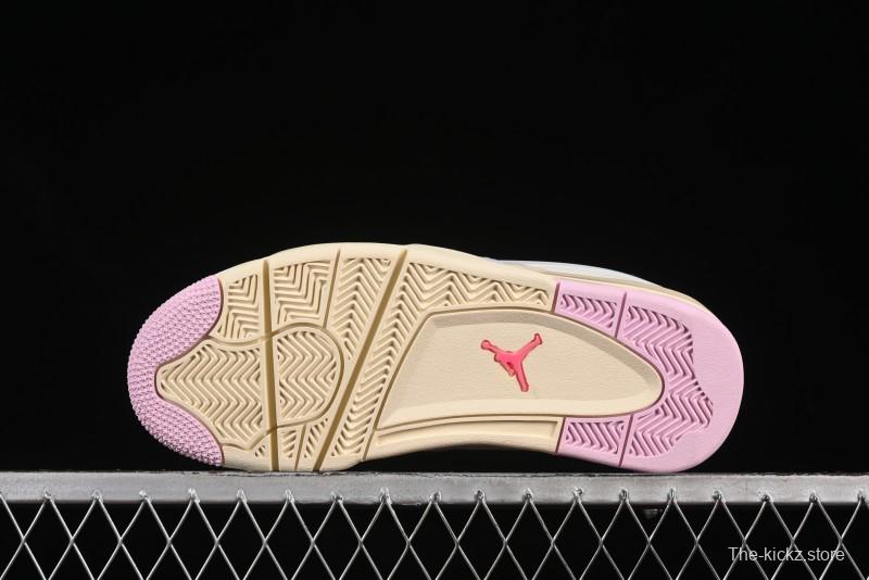 Nike Air Jordan 4 Remastered Retro Sneakers with Textile Mesh and Suede Upper - IB4466-025