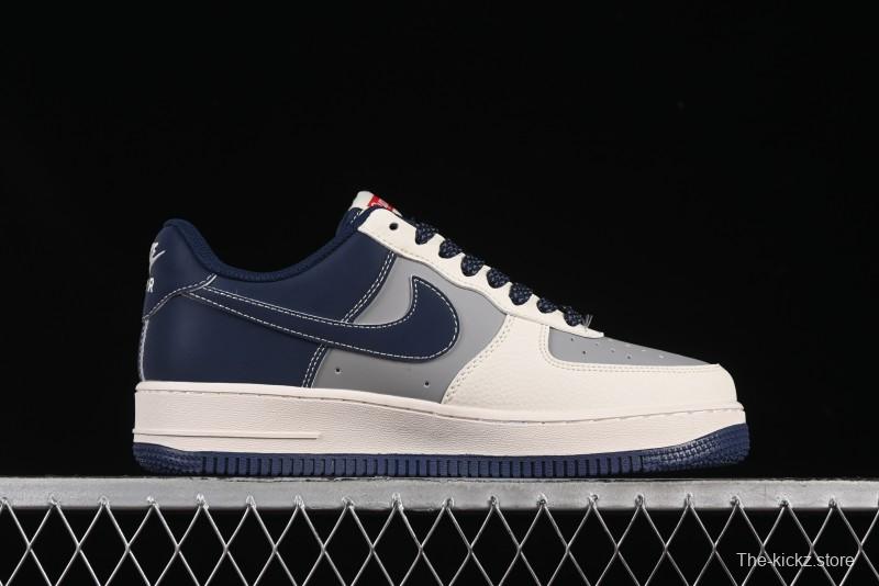 Nike Air Force 1 '07 Low Supreme Collaboration Grey Blue Casual Sneakers - HH7518-054