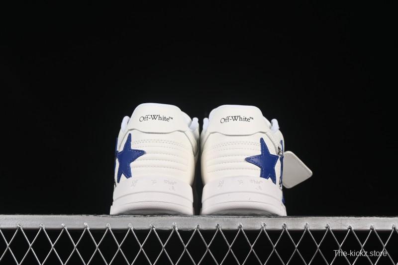 Off-White Out Of Office Low-Top Fashion Sneakers White Blue Star - AJD4