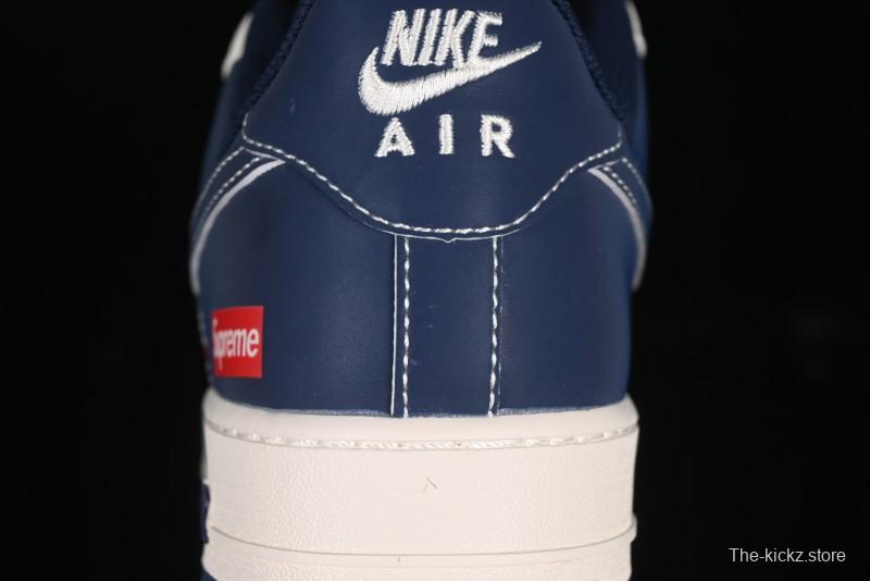 Nike Air Force 1 '07 Low Supreme Collaboration Grey Blue Casual Sneakers - HH7518-054