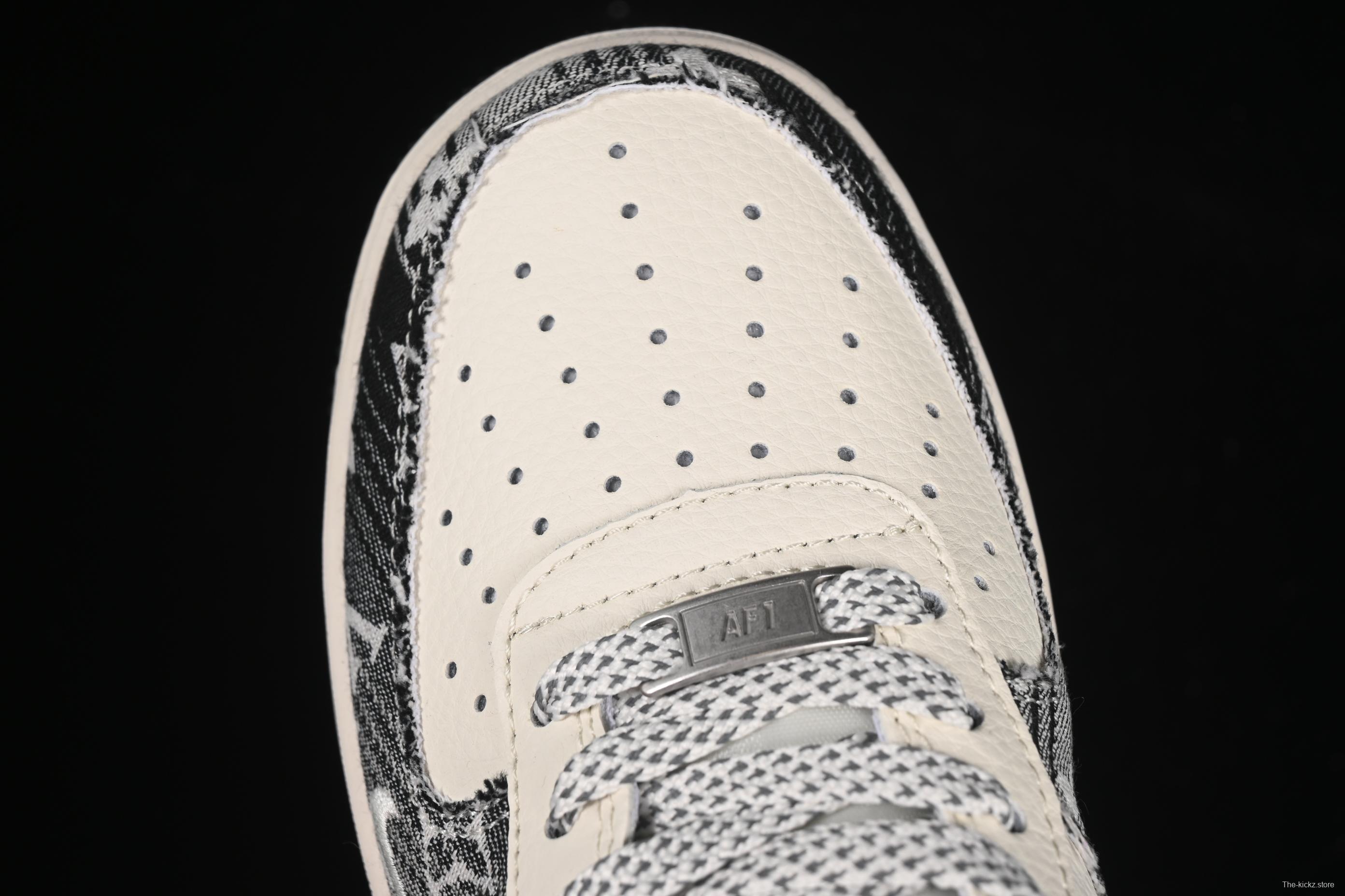 Nike Air Force 1'07 Low LV Collaboration Black Floral Denim Casual Sneakers - XS1958-585