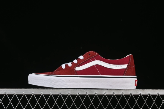 Vans Sk8-Low Burgundy Anti-Slip Casual Skate Shoes - VN0A4UUK5U7
