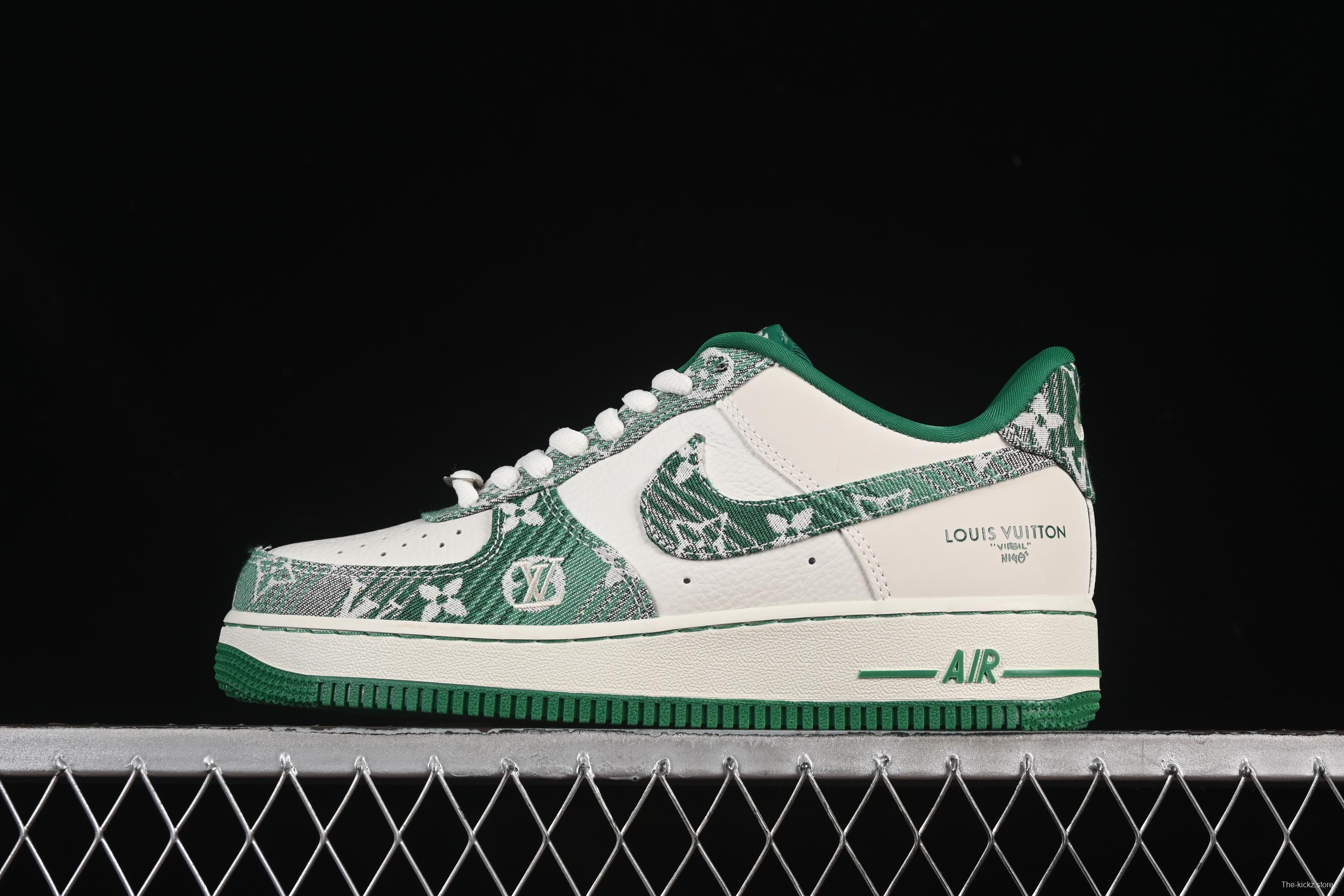 Nike Air Force 1 '07 Low LV Collaboration Green Denim Casual Sneakers - SC9207-538