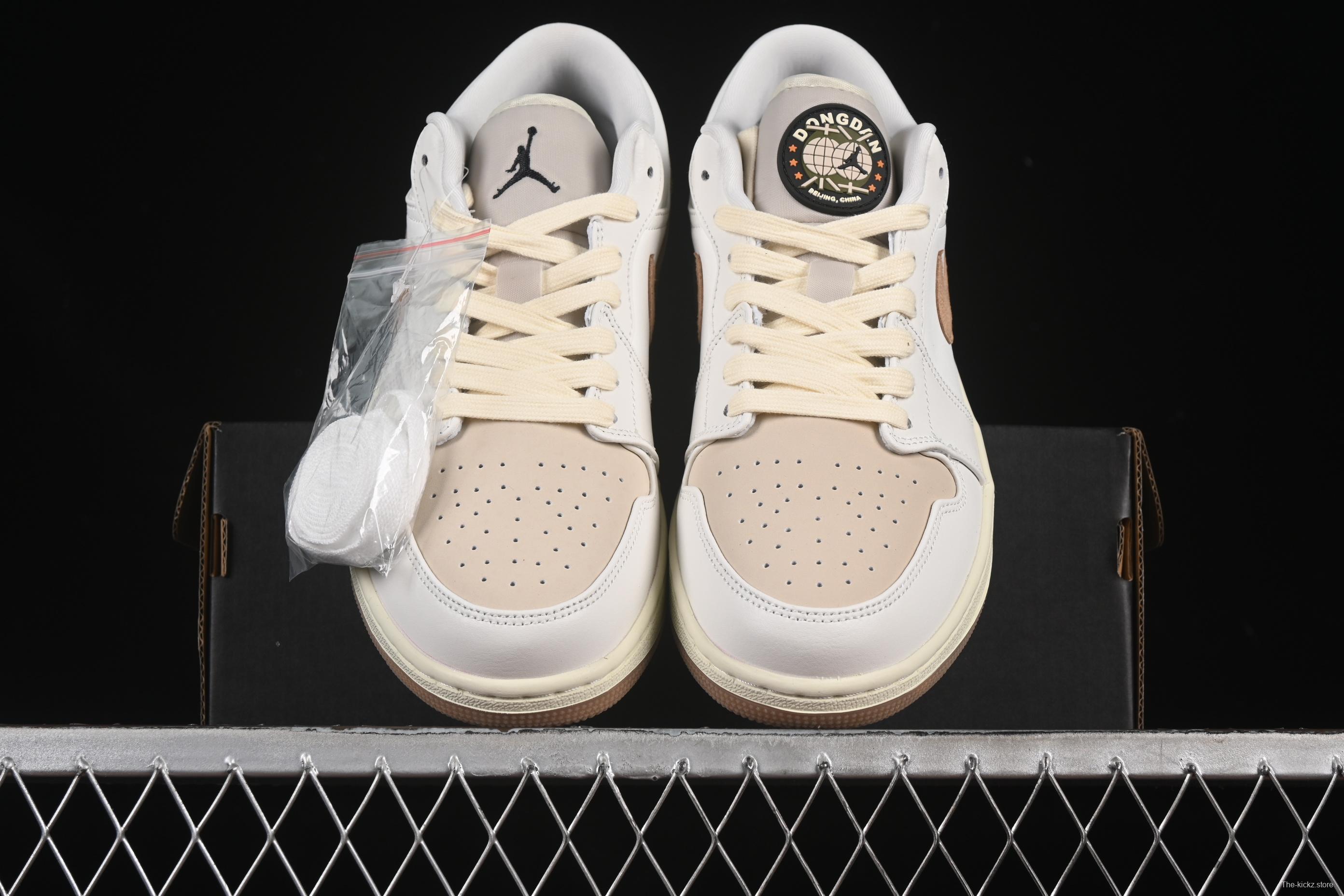 Nike Air Jordan 1 Low "Dongdan" Casual Sneakers in Coconut Milk White - IB8855-121
