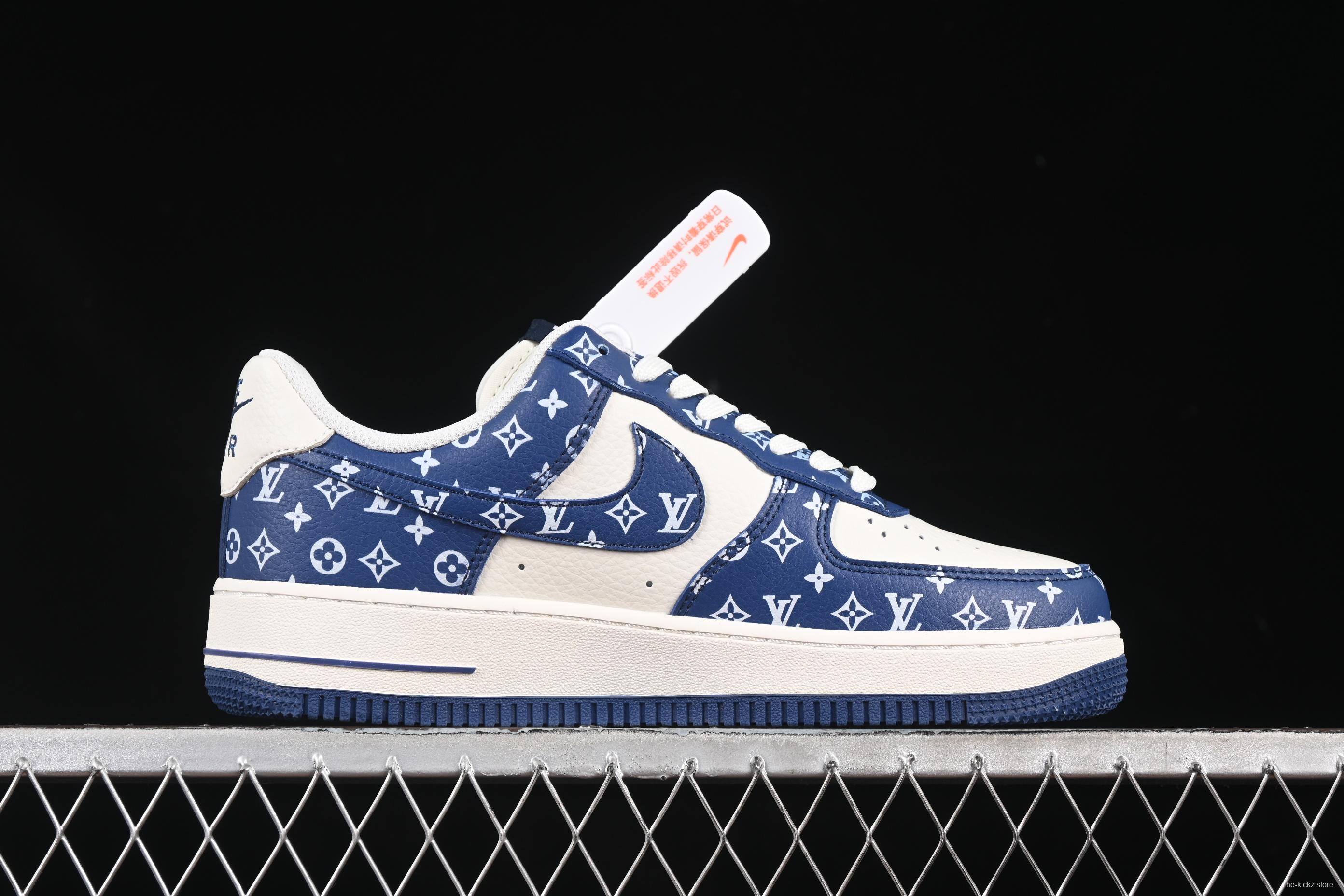 Nike Air Force 1 '07 Low LV Collaboration White Blue Swoosh Casual Sneakers - LW9279-008