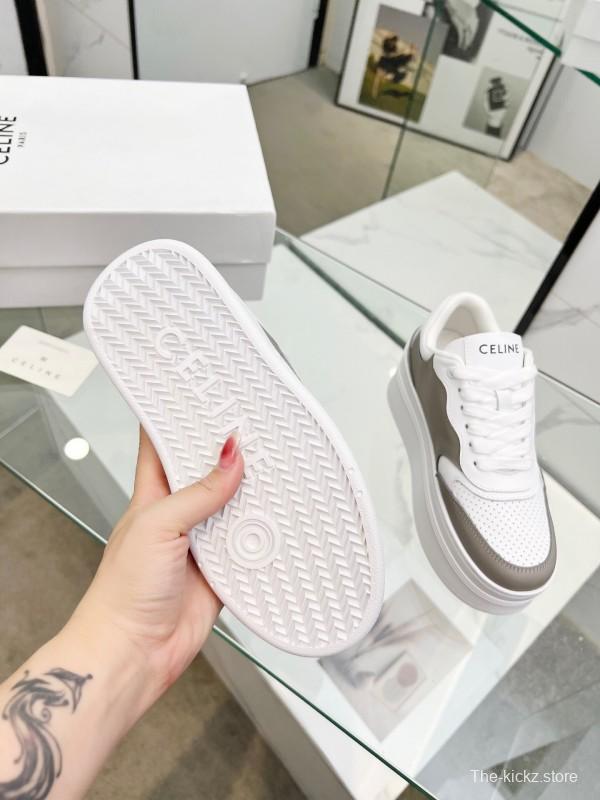 2025 Women CELINE White Grey Leather Sneakers