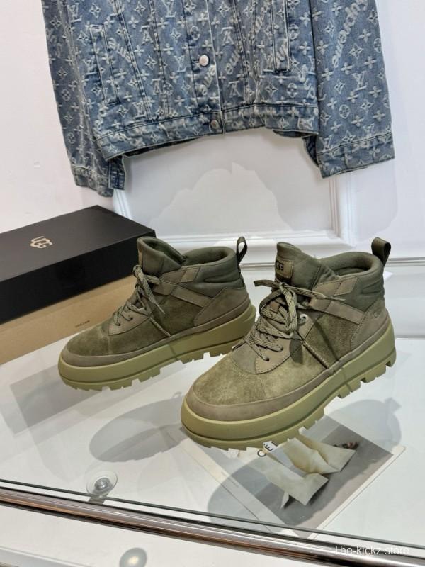 2024 Unisex UGG Black Chestnut Military Green Sheepskin Work Boots MJ00300