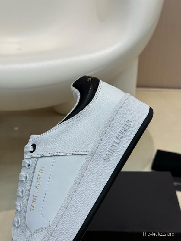2024 Unisex Yves Saint Laurent white black leather sneakers