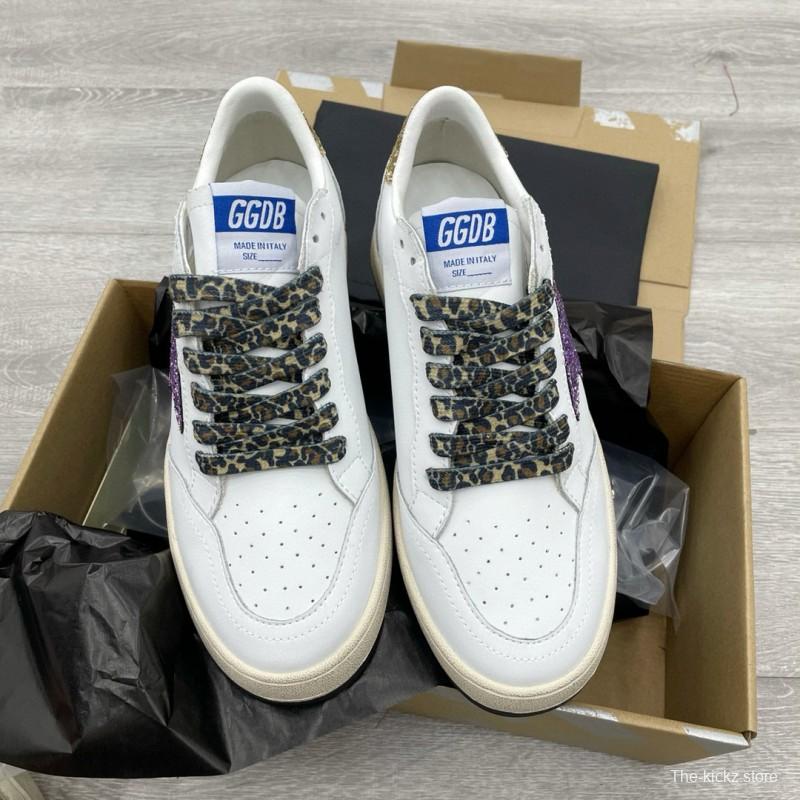 2024 Unisex GGDB White Purple Gold Leather Suede Sneakers MJ00260