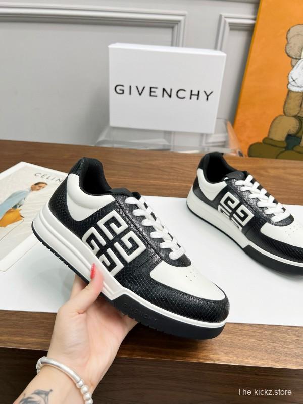 2024 Unisex Givenchy Black White Leather Sneakers