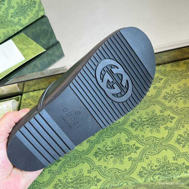 2024 Slippers Gucci Black Leather Slippers