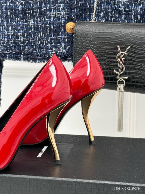 2024 Women Yves Saint Laurent Red Patent Leather Pumps MJ00330