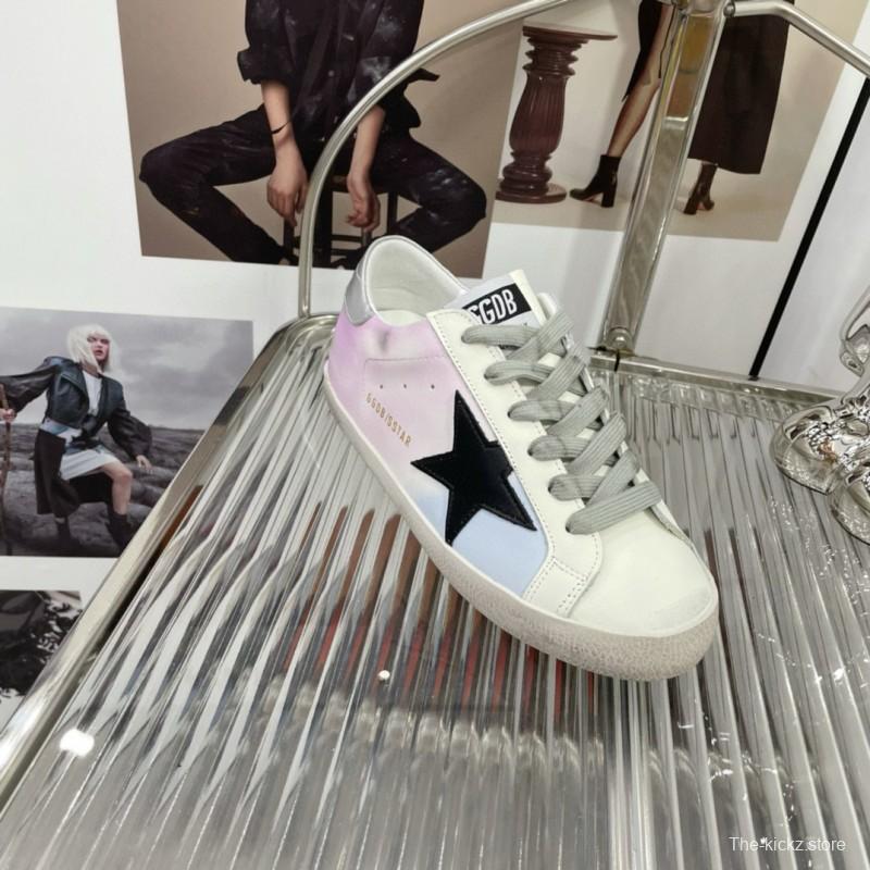 2025 Unisex GGDB White Pink Blue Leather Suede Sneakers