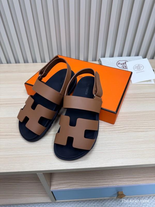2025 Women Hermès Brown Leather Sandals