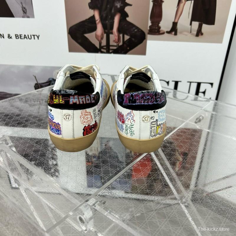 2025 Women GGDB White Multi Leather Sneakers