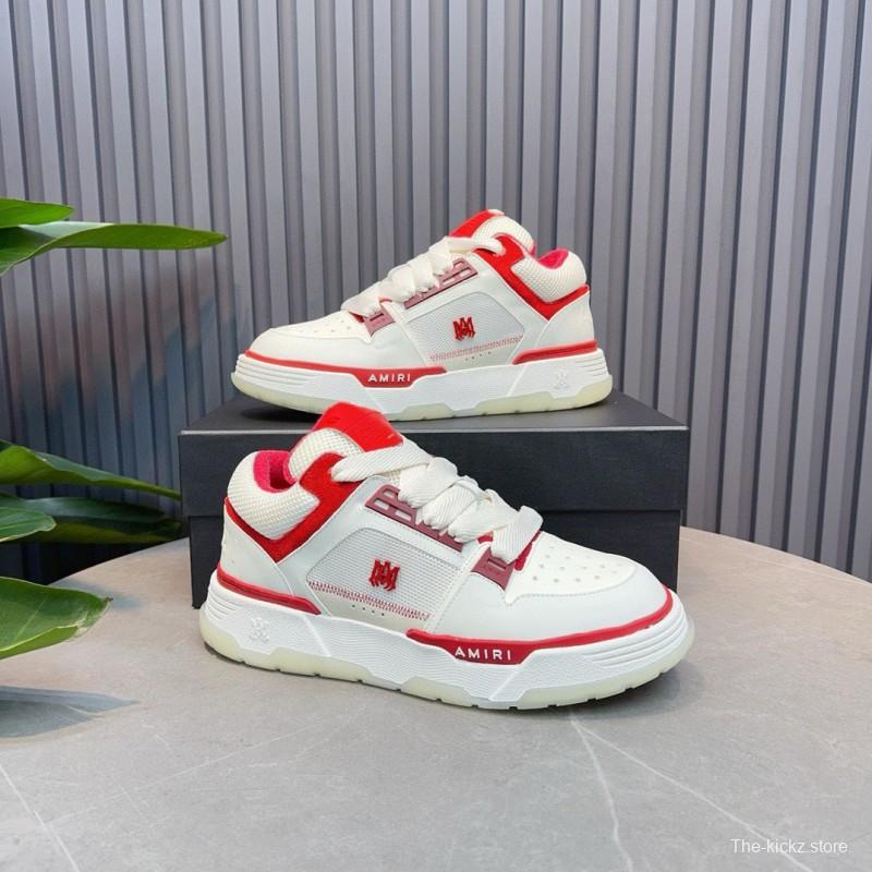 2024 Unisex Amiri White Red Leather Sneakers MJ00360