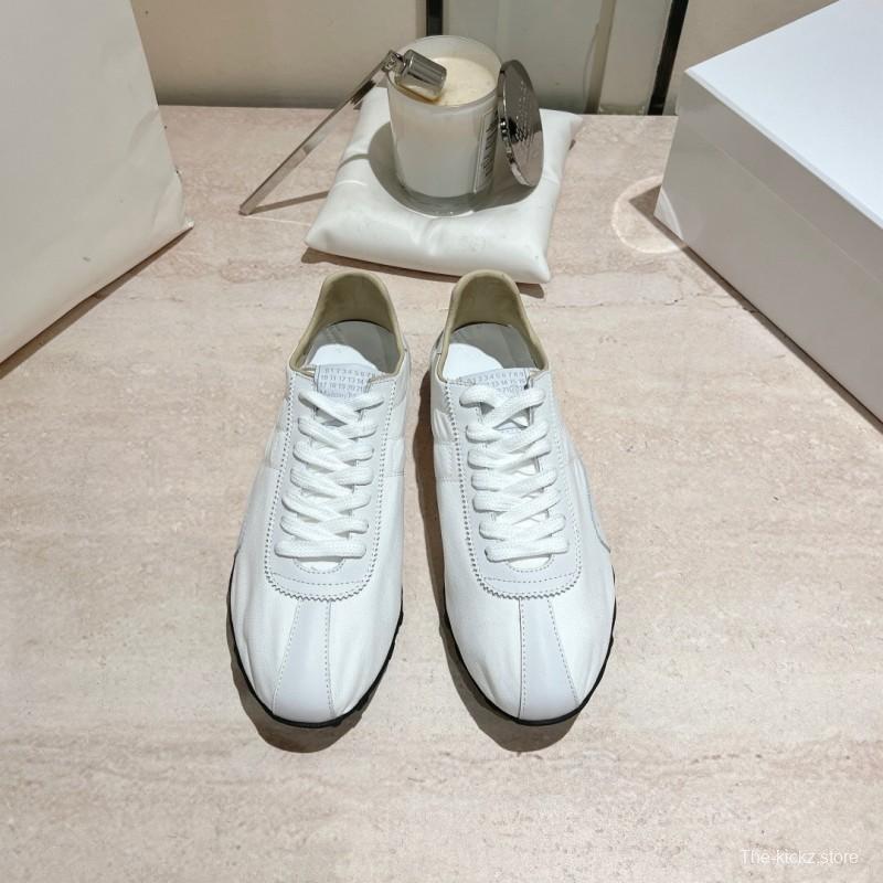 2025 Women MM6 White Leather Sneakers