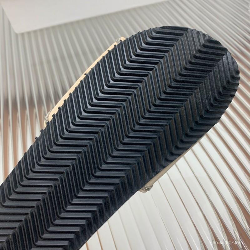 2025 Women Brunello Cucinelli Beige Suede Flat Slide Sandals Handmade Detailing KFY00240 (F)