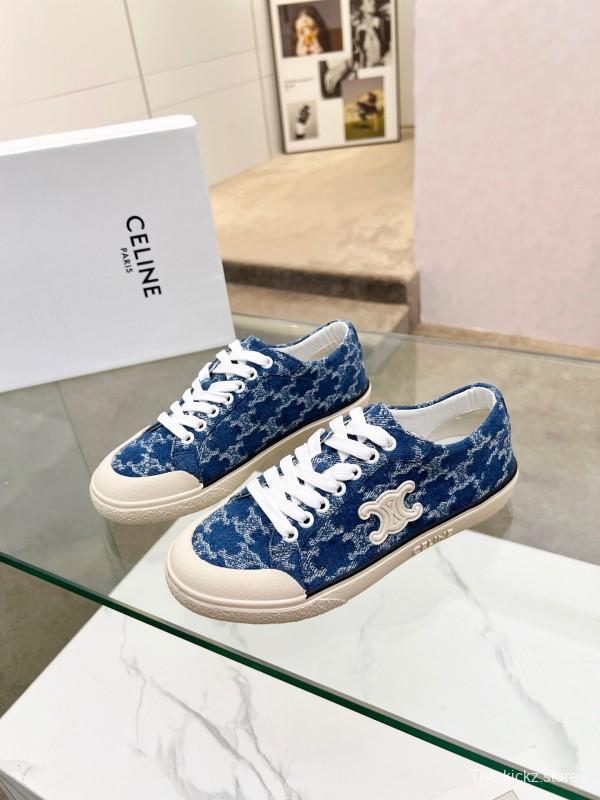 2025 Women Celine Blue Canvas Sneakers LY00210