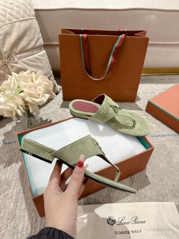 2025 Slippers LP Light Green Suede Casual LY00250