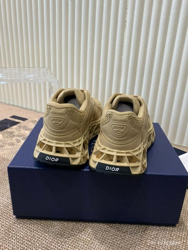 2024 Unisex Dior beige mesh leather sneakers MJ00400