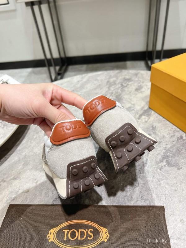 2025 Women TOD'S White Beige Suede Nylon Sneaker KFY00330