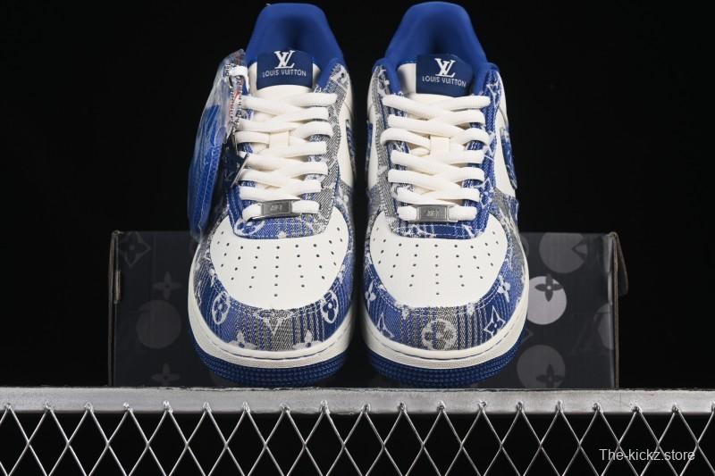 Nike Air Force 1 '07 Low LV Collaboration Gray Blue Denim Casual Sneakers - SC9207-540