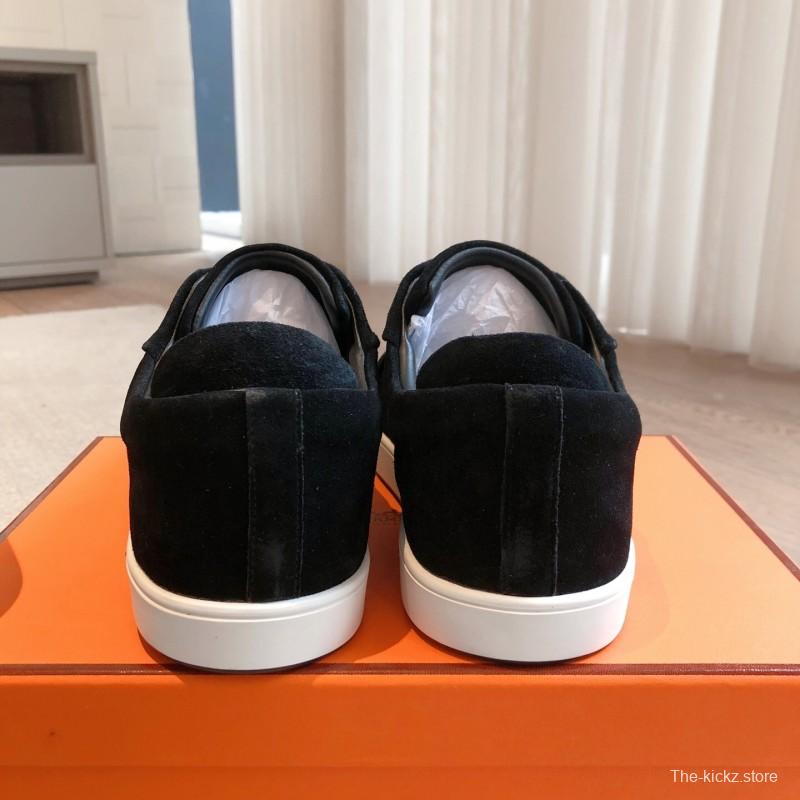 2025 Unisex H Black Suede Sneakers AS00380
