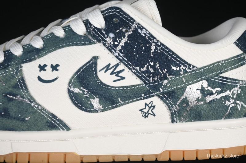 Nike SB Dunk Low Military Green Woven Custom Low-Top Casual Skate Shoes - SC0601-464