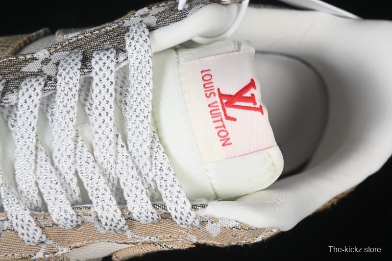 Nike Air Force 1 '07 Low LV Collaboration Grey Brown Floral Canvas Casual Sneakers - DF0188-076