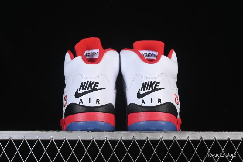 Nike Air Jordan 5 Retro Fire Red Black Tongue Basketball Shoes - HQ7978-101