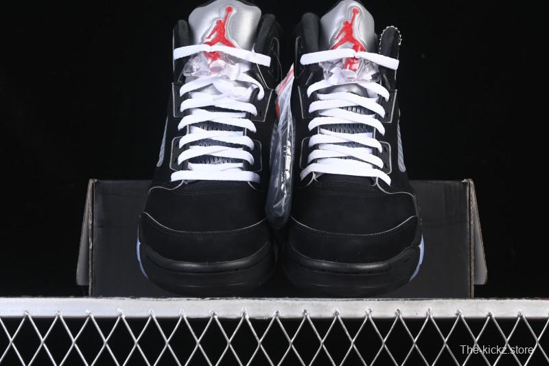 Nike Air Jordan 5 Black Metallic Reimagined Retro Basketball Shoes - HF3975-001