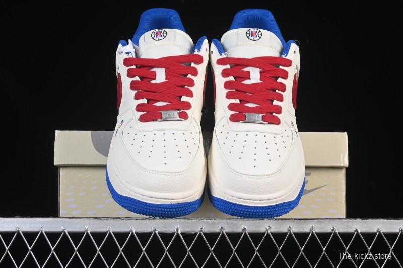 Nike Air Force 1 '07 Low NBA Collaboration Clippers Blue Red Casual Sneakers - QW5606-274