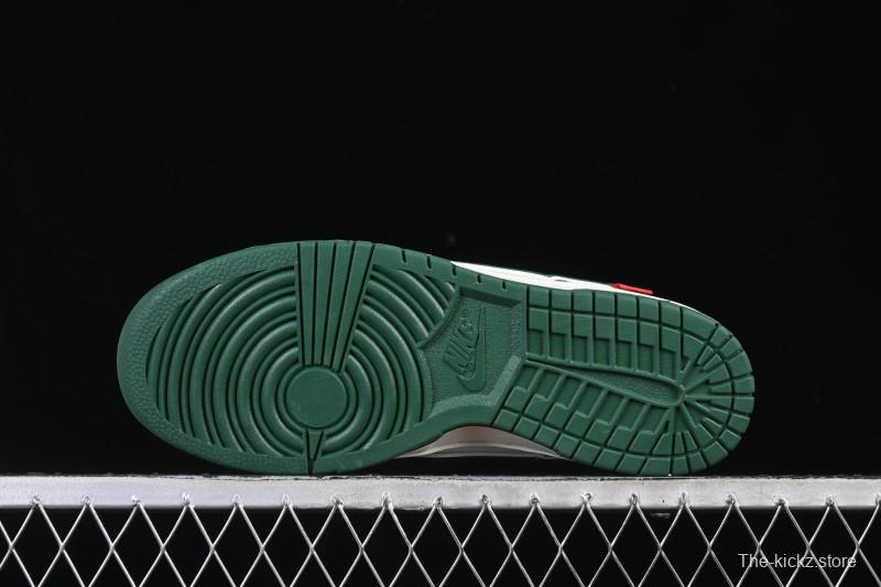 Nike SB Dunk Low BAPE Collaboration White Army Green Anniversary High-End Custom Low-Top Casual Skate Shoes - SC0601-465