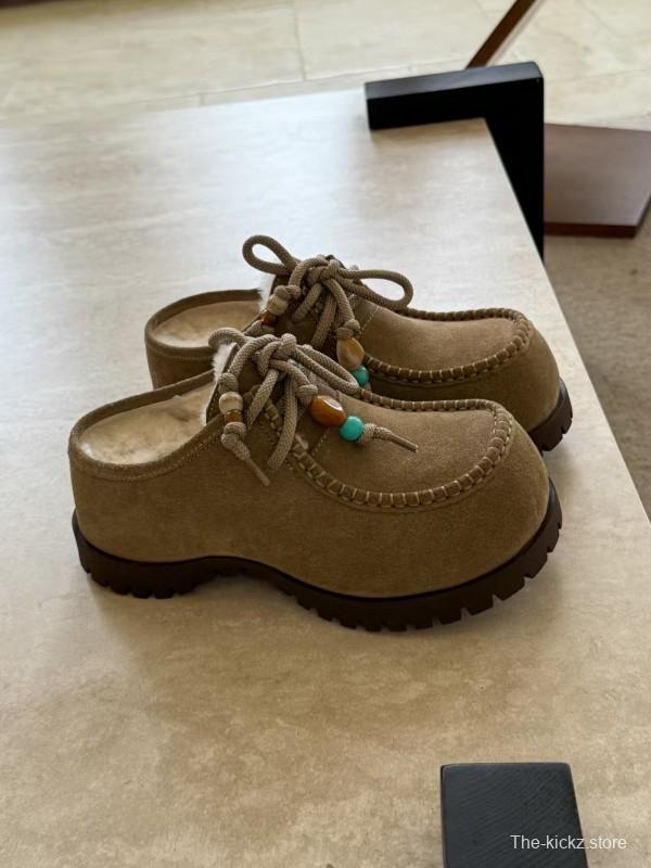 UGG Fall Winter New Potato Wool Slippers Retro Acrylic Buckle Decoration - KFY00250