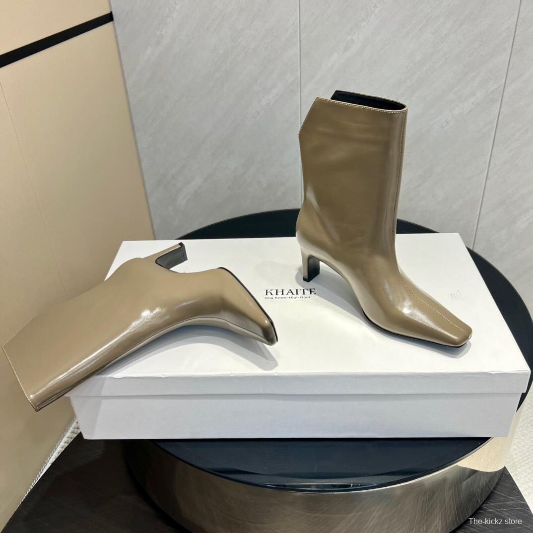 Khaite 2025 SS Collection Square Toe Slip-On Ankle Boots - KFY00390