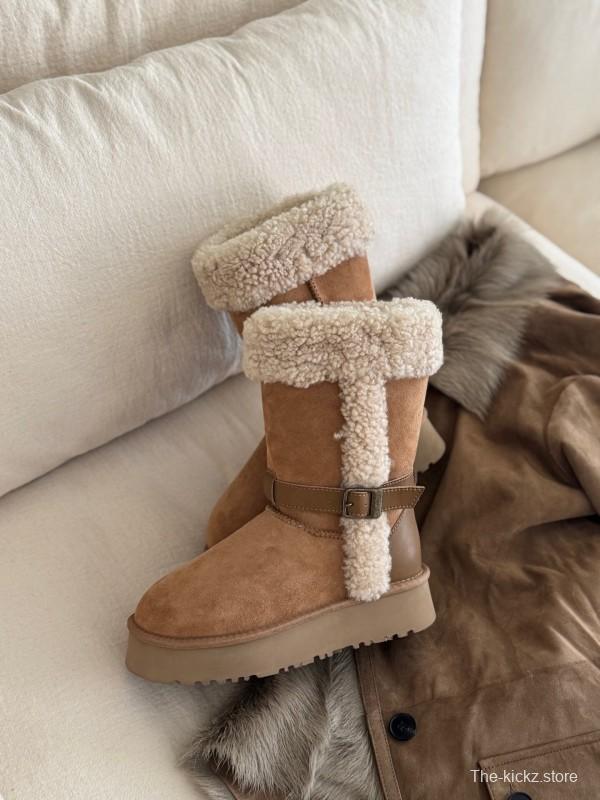 Adidas Curly Fur Thick Sole Little Knight Boots - AS00370