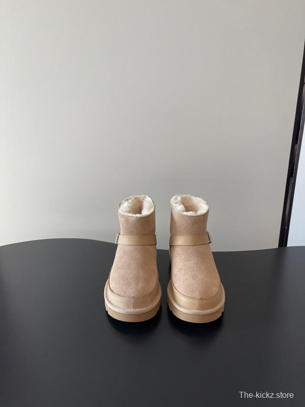 UGG 4512 Latest Buckle Flat Sole Premium Wool Anti-Slip Snow Boots - AS00290