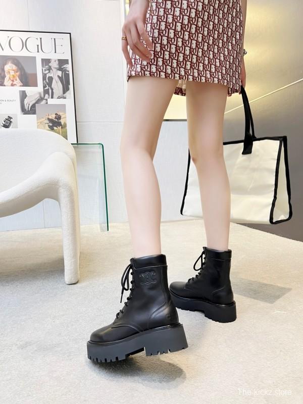Celine BULKY TRIOMPHE Lace-Up Boots with Calfskin Upper - L Y00340
