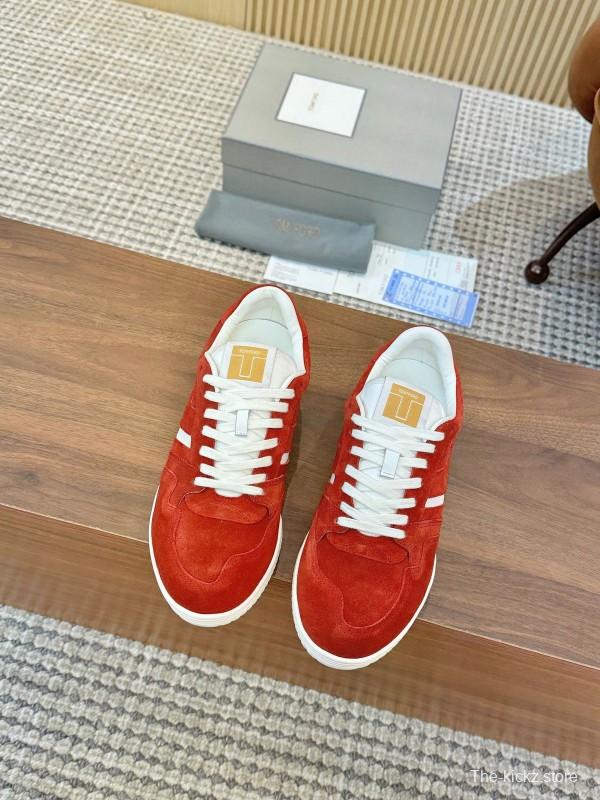 Tom Ford 2025 SS Casual Sneakers with Classic Color Blocking and Imported Leather Insole - AS00350