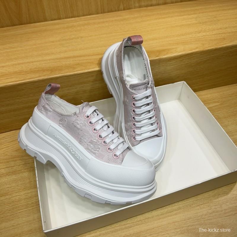 Alexander McQueen Spring Summer 2025 Blue Woven Platform Sneakers - AS00300